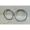 BMW E34 5-Series E32 Chrome Headlight Retaining Ring Frame Pair OEM 1988-1995