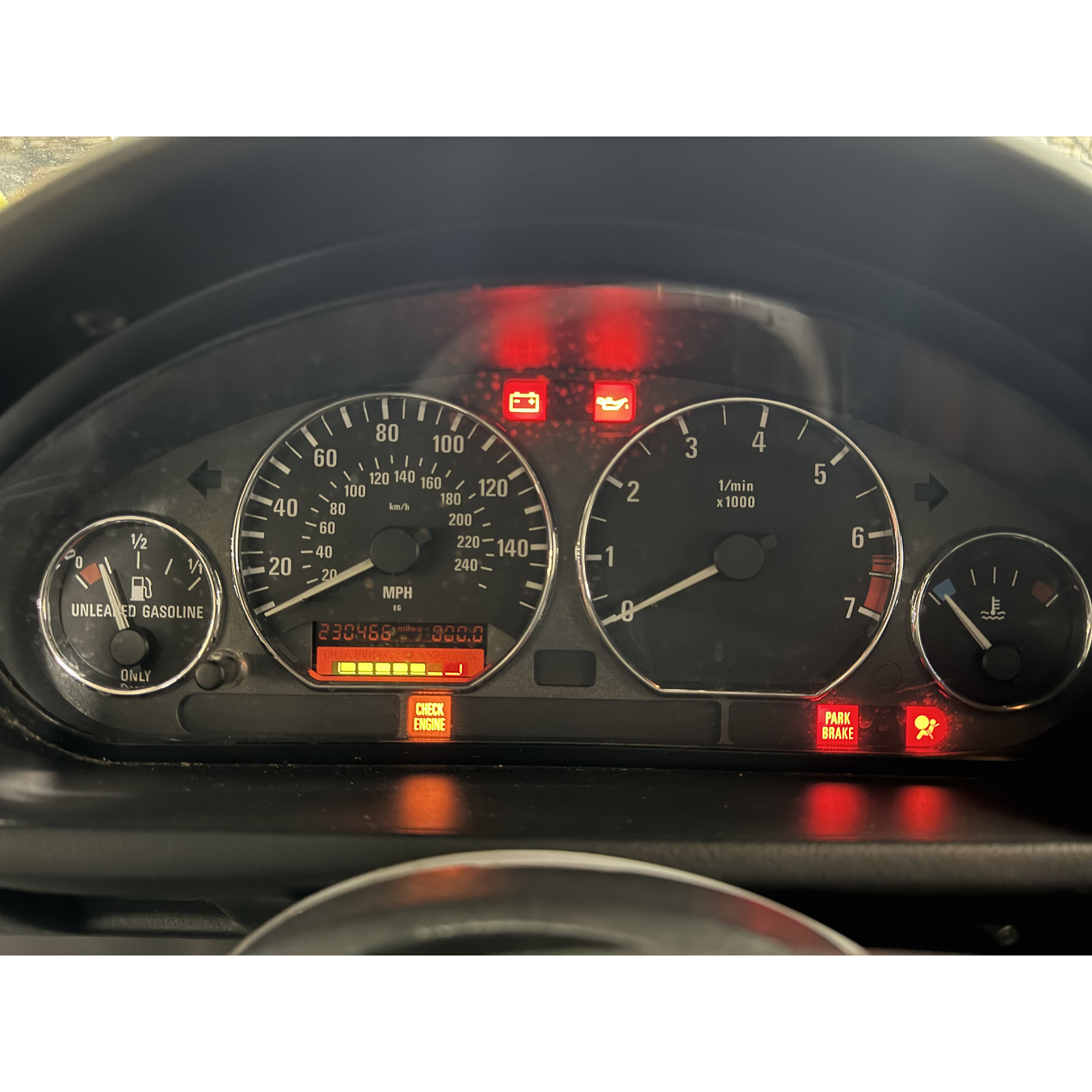 97-98 BMW Z3 2.8 Roadster Instrument Gauge Cluster Speedo with