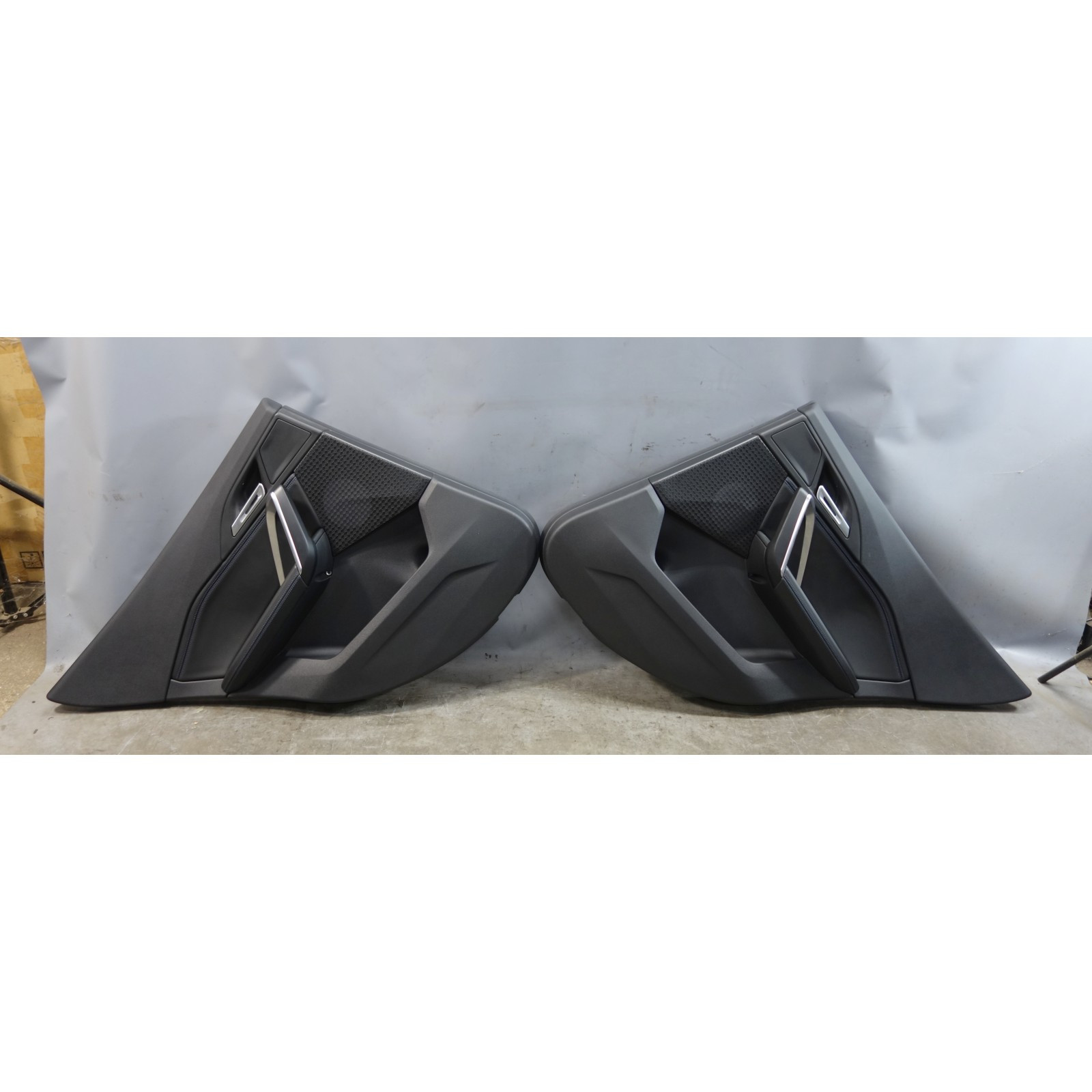 24-25 BMW U10 X2 Rear Door Card Trim Panel Pair Black Leather Blue