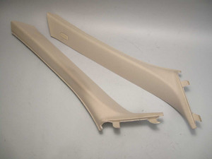2011-2016 BMW F10 5-Series Front Windshield A- Pillar Column Covers Beige OEM