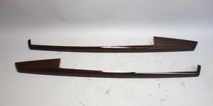 2002-2008 BMW E66 7-Series Long Wheel Rear Door Armrest Wood Trim Pair Dark Ash
