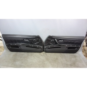 2008-2013 BMW E92 E93 M3 2door Interior Door Panel Trim Skin Pair Black Leather