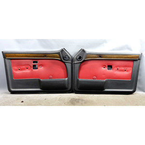 1979 BMW E23 7-Series 733i Reupholstered Front Interior Door Panel Pair Red OEM - 39077