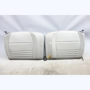 Damaged 2002-2005 Porsche 996 911 Coupe Rear Seat Backrest Pair Grey Leather OEM