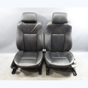 1998-2003 BMW E39 E38 5/7-Series Late Front Comfort Seats Black Leather OEM