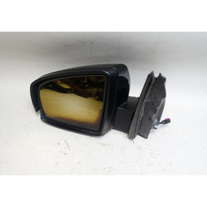 Damaged 07-13 BMW E70 X5 Left Power-Fold Side Mirror Black Sapphire Top View OEM