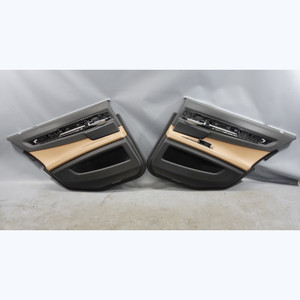 2012-2015 BMW F01 7-Series SWB Rear Interior Door Panel Pair Saddle Brown OEM