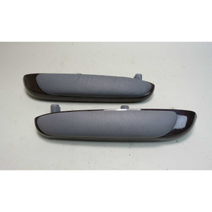 00-06 BMW E46 3-Series Coupe Rear Lateral Armrests Grey Leather Myrtle Wood OEM - 42596