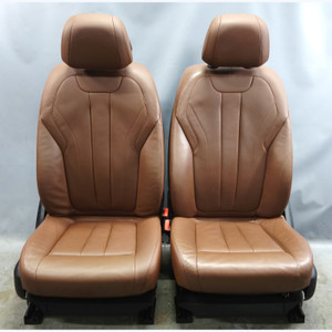 2014-2018 BMW F15 X5 SAV Front Basic Seat Pair Terra Brown Leather OEM