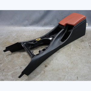 2009-2013 BMW E9x 3-Series Front Center Console Black w/ Red Brown Armrest OEM - 44874