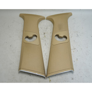 2007-2010 BMW E70 X5 Interior B- Pillar Column Upper Covers Pair Beige OEM - 44933