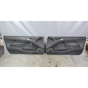 2001-2002 BMW E46 M3 Early Interior Door Panel Trim Pair Titan Black Napa OEM - 45526