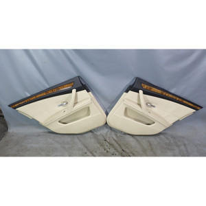09-10 BMW E60 E61 5-Series Rear Int Door Panel Trim Card Pair Cream Beige OEM