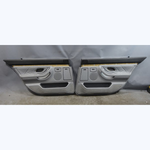 97-01 BMW E38 740iL Rear Interior Door Panel Pair Grey Leather for Sun Shade OEM
