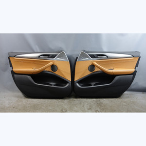 2018-2023 BMW G01 X3 G02 X4 Front Interior Door Panel Pair Cognac Brown OEM