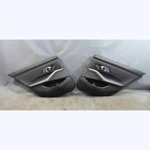 19-22 BMW G20 3-Series Rear Interior Door Panel Card Trim Pair Black Vinyl OEM