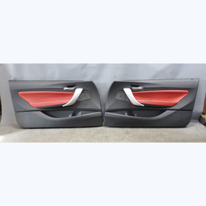 2015-2021 BMW F23 2-Series Convertible Interior Door Panel Pair Red Leather OEM