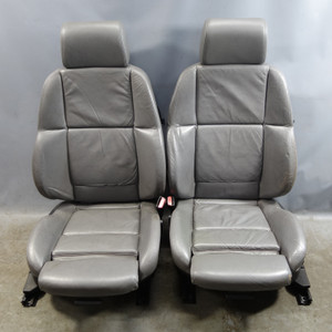 96-99 BMW E36 M3 Coupe Front Sport Seat Pair Mulberry Grey Leather Lux Pack OEM