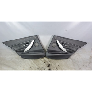 12-19 BMW F30 F31 3-Series 4dr Rear Interior Door Panel Pair Black Leather OE