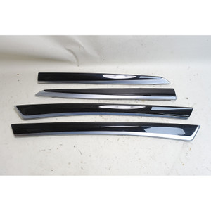 2011-2016 BMW F10 5-Series Int Door Wood Trim Finisher Set Grey Fine Line OEM