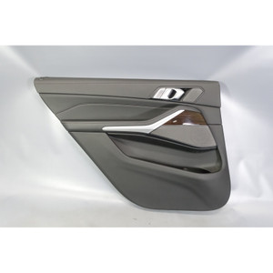 2023-2025 BMW G07 X7 LCI Left Rear Door Panel Trim Skin Black Sensafin Shade OEM