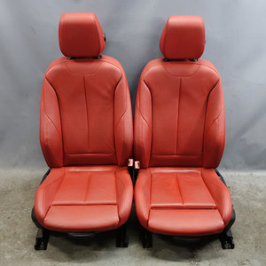 2012-2016 BMW F30 3-Series Front Sport Seat Pair Set Left Right Coral Red OEM