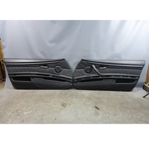 2007-2013 BMW E92 3-Series Coupe Front Interior Door Panel Pair Black Leather OE