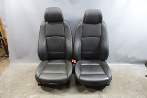 2007-2013 BMW E92 3-Series Coupe Sports Front Seat Pair Black Leather Heat OEM