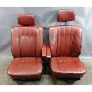 82-84 BMW E28 5-Series E23 Front Basic Seat Pair Left Right Cherry Red OEM