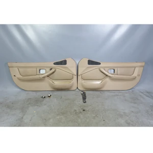 Damaged BMW Z3 Roadster Door Panel Trim Pair Sand Beige Leather 2001-2002 OEM
