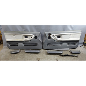 Damaged 98-99 BMW E36 2dr Front Interior Door Panels Stitched Grey Leather OEM