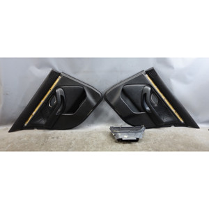 Damaged 97-03 BMW E39 5-Series Rear Door Panel Trim Pair Black Leather Shade OEM