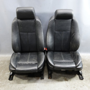 1999-2003 BMW E39 5-Series Factory Front Sport Seat Pair Black Leather OEM