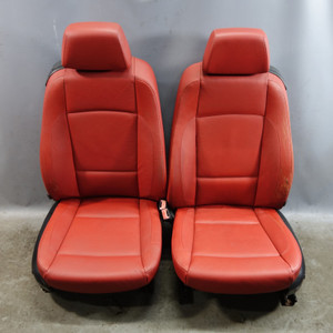 09-13 BMW E88 1-Series Factory Front Seat Pair Coral Red Leather Heated OEM