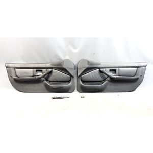 Damaged 96-02 BMW Z3 Roadster Front Interior Door Panel Pair Black Leather OEM