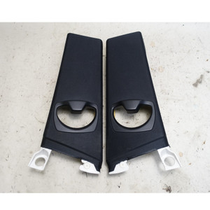07-13 BMW E92 3-Series Coupe Upper B-Pillar Cover Trim Pair Anthracite Black OEM