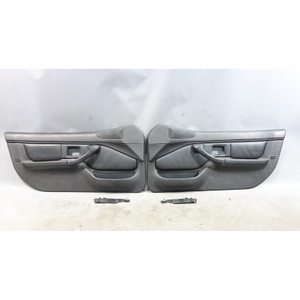 1996-2002 BMW Z3 Int Door Panel Trim Skin Pair Black Classic Leather OEM