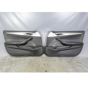 2018-2023 BMW F90 M5 Front Interior Door Card Panel Trim Pair Black Leather OEM