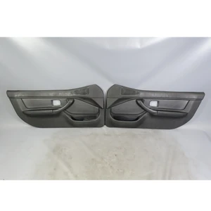96-02 BMW Z3 Roadster Front Interior Door Panel Trim Skin Pair Black Leather OEM