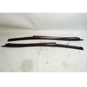 BMW E70 E71 X5 X6 Front Center Console Wood Trim Strip Pair Dark Bamboo 07-14 OE