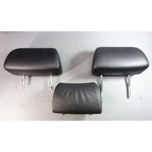 1997-2003 BMW E39 5-Series Sedan Rear Headrest Set of 3 Black Leather OEM