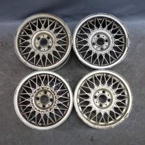 84-91 BMW E30 3-Series 15" Style 5 BBS Basket-Weave Alloy Wheel Rim Set OEM