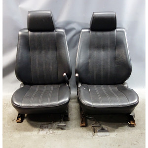 1986-1991 BMW E30 Sedan Basic Front Seat Pair Black Vinyl OEM