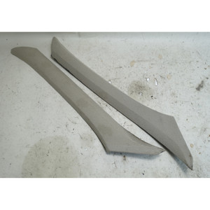BMW E34 535i M5 Front Windshield A-Pillar Trim Covers Parchment Pair 1991-1993