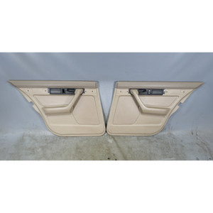 91-94 BMW E34 5-Series Sedan Rear Interior Door Panel Trim Skin Pair Beige OEM