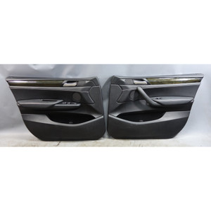 11-14 BMW F25 X3 Interior Front Door Card Panel Pair Black Leather OEM