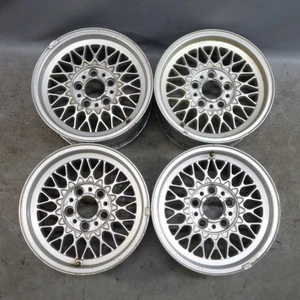 1988-1995 BMW E34 E24 E32 Genuine 15x7 Style 5 Basketweave Wheels Set of 4 OEM