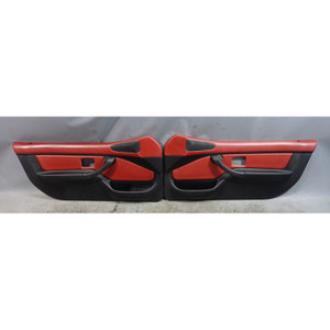 96-02 BMW Z3 Roadster Interior Door Card Panel Pair Tanin Red Full Leather OEM
