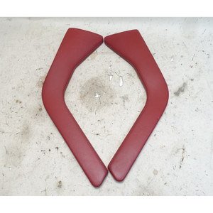 BMW Z3 Center Console Side Trim Wing Pair Tannin Red Leather OEM 1996-2002 