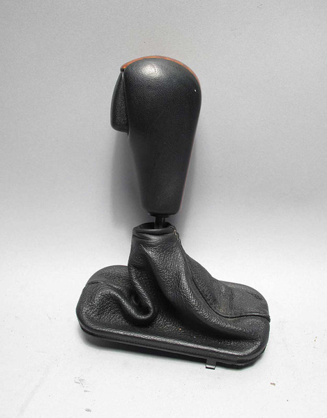 BMW E39 Auto Gear Shift Selector Knob Wood Black Leather 1997-2003 OEM USED